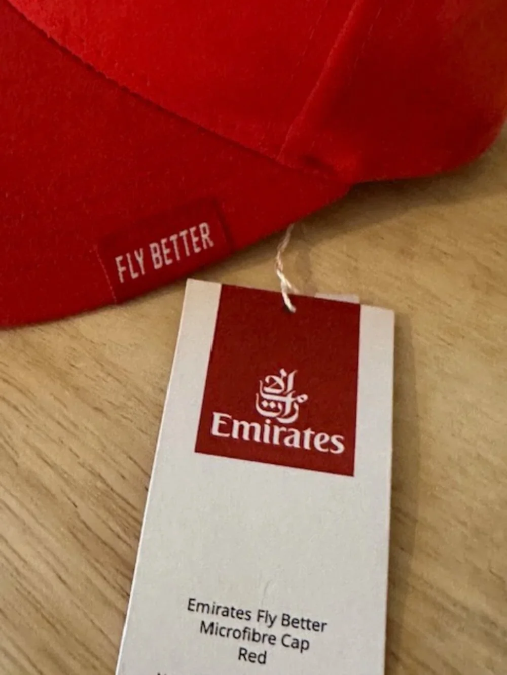 Emirates Airlines | Fly Better Microfiber Cap Hat Red NWT